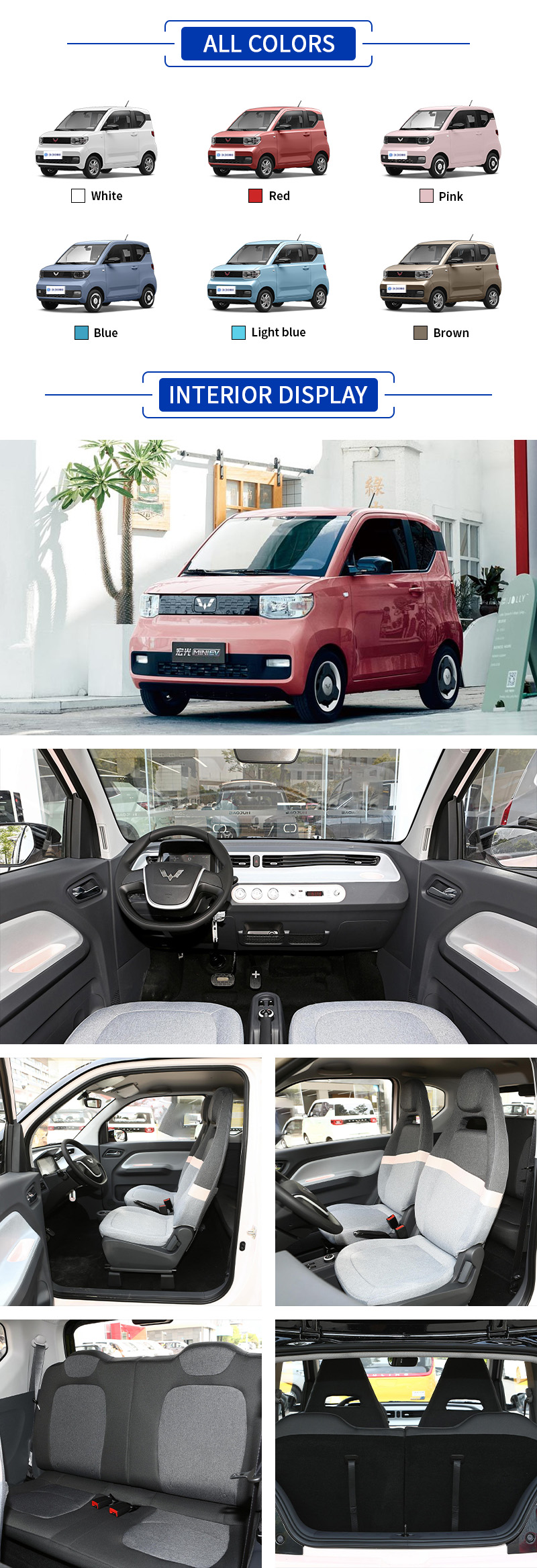 WuLing MiNi All Colors,WuLing MiNi All Interior Display